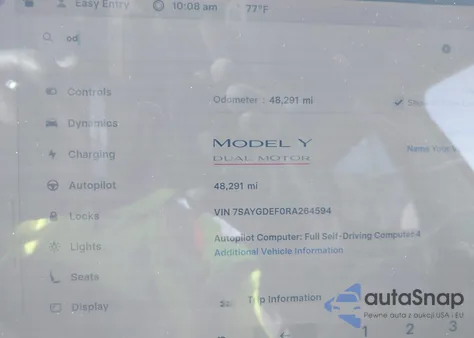 2024 Tesla Model Y Performance Dual Motor All-Wheel Drive из США, поврежденный, VIN 7SAYGDEF0RA264594